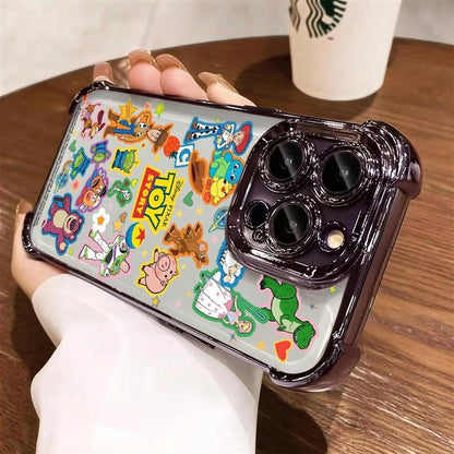 Disney Toy Story For Phone 17ProMax/Air/16Plus/15 Tpu Europe And America Cartoon Fourcorner Antifall Phone Case 14/13/12/11/GalaxyS25Ultra/GalaxyS24/GalaxyS23/GalaxyS22 Fourcorner Antifall 5 XS Pro Pl
