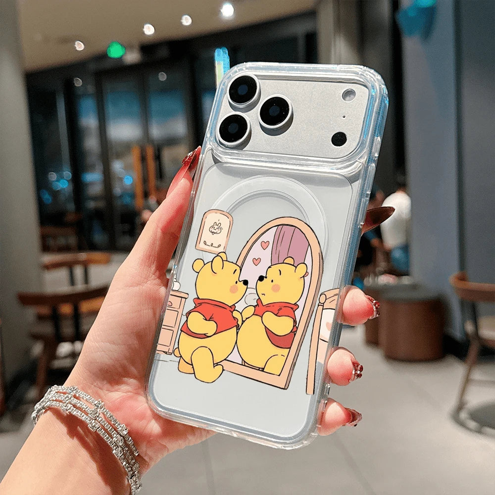 Disney.What Adorable Patterned Phone Case Featuring Winnie The Pooh Looking In The Mirror Design. Compatible With IPhone 17, 16, 15, 14, 13, 12, And 11 Pro Models. Made From TPU For Shockproof Protect