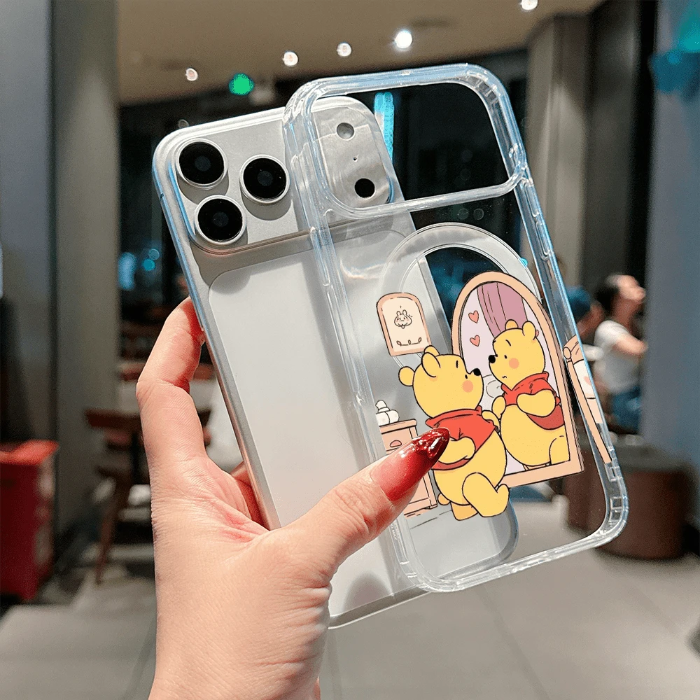 Disney.What Adorable Patterned Phone Case Featuring Winnie The Pooh Looking In The Mirror Design. Compatible With IPhone 17, 16, 15, 14, 13, 12, And 11 Pro Models. Made From TPU For Shockproof Protect