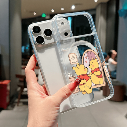 Disney.What Adorable Patterned Phone Case Featuring Winnie The Pooh Looking In The Mirror Design. Compatible With IPhone 17, 16, 15, 14, 13, 12, And 11 Pro Models. Made From TPU For Shockproof Protect
