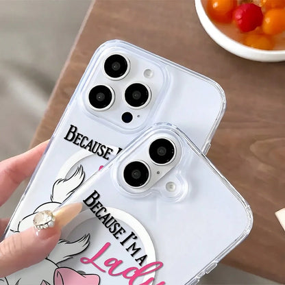 Disney What Cute Cat Patterned Phone Case Featuring A Sassy Cat Design And The Phrase "Because I'm A Lady" As Design Elements. Compatible With IPhone 17, 16, 15, 14, 13, 12, And 11 Pro Models, With Sh