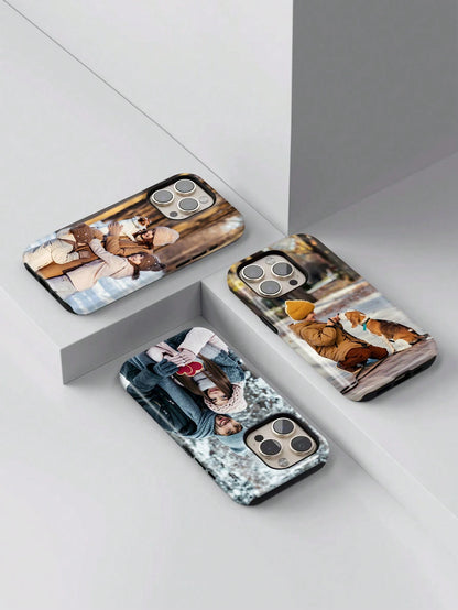 DIY Customized Photo Phone Case Cute Women's TPU Soft Transparent Protective Cover Compatible With 14/15 Pro Max, Friends Family Pets Scenery Beach Swimming Floral Pattern, Personalized Gift, Aestheti