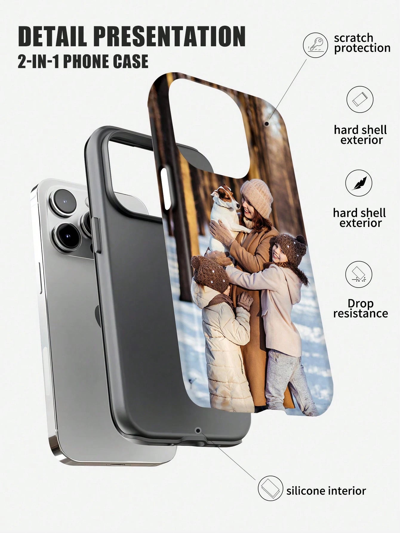 DIY Customized Photo Phone Case Cute Women's TPU Soft Transparent Protective Cover Compatible With 14/15 Pro Max, Friends Family Pets Scenery Beach Swimming Floral Pattern, Personalized Gift, Aestheti
