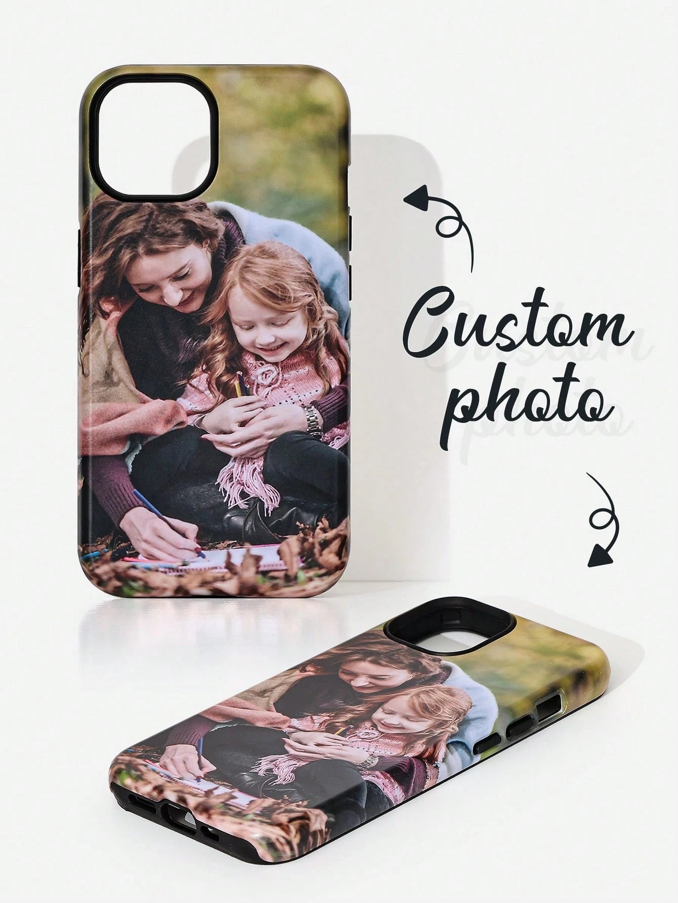 DIY Customized Photo Phone Case Cute Women's TPU Soft Transparent Protective Cover Compatible With 14/15 Pro Max, Friends Family Pets Scenery Beach Swimming Floral Pattern, Personalized Gift, Aestheti