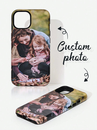 DIY Customized Photo Phone Case Cute Women's TPU Soft Transparent Protective Cover Compatible With 14/15 Pro Max, Friends Family Pets Scenery Beach Swimming Floral Pattern, Personalized Gift, Aestheti