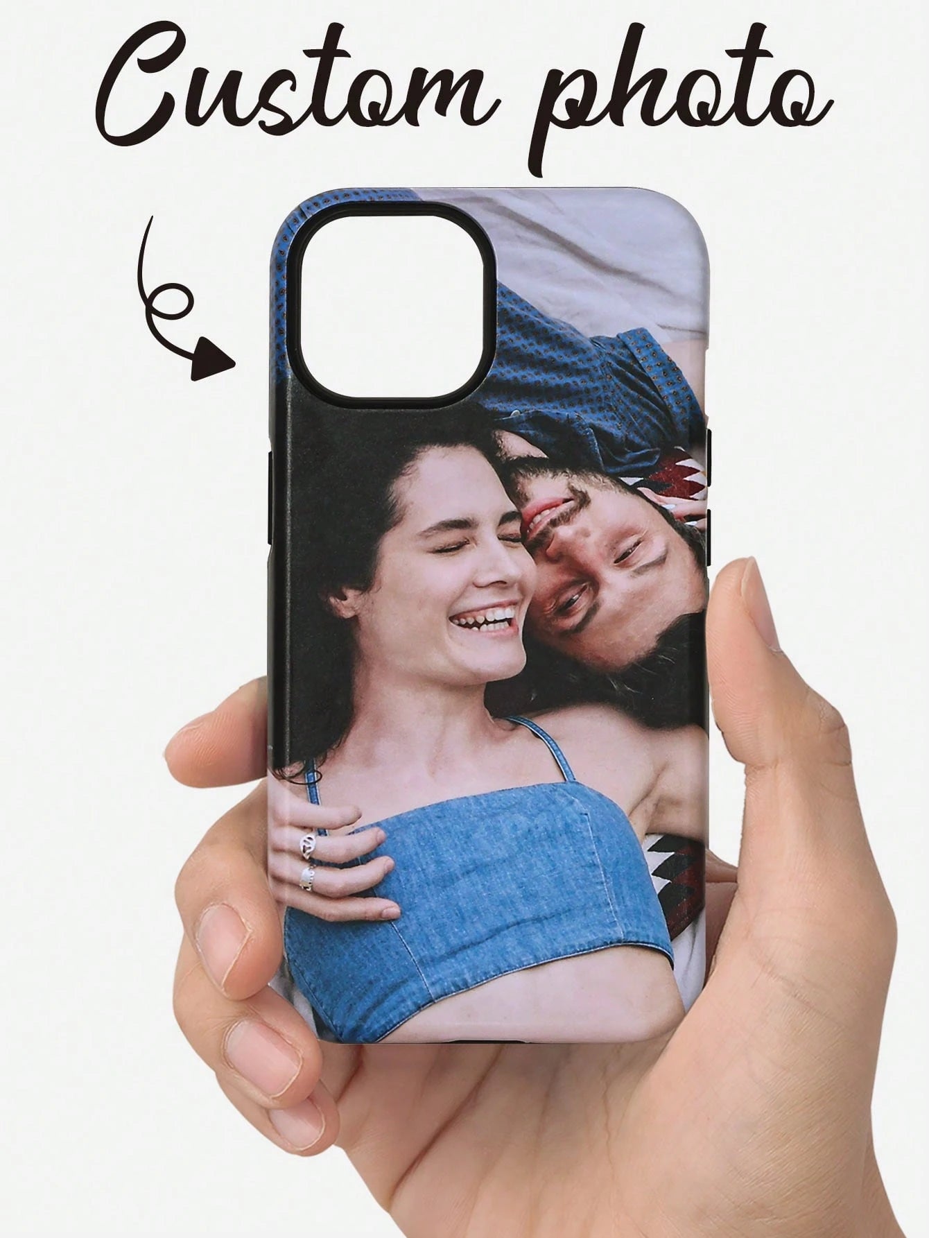 DIY Customized Photo Phone Case Cute Women's TPU Soft Transparent Protective Cover Compatible With 14/15 Pro Max, Friends Family Pets Scenery Beach Swimming Floral Pattern, Personalized Gift, Aestheti