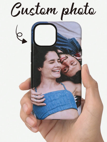 DIY Customized Photo Phone Case Cute Women's TPU Soft Transparent Protective Cover Compatible With 14/15 Pro Max, Friends Family Pets Scenery Beach Swimming Floral Pattern, Personalized Gift, Aestheti