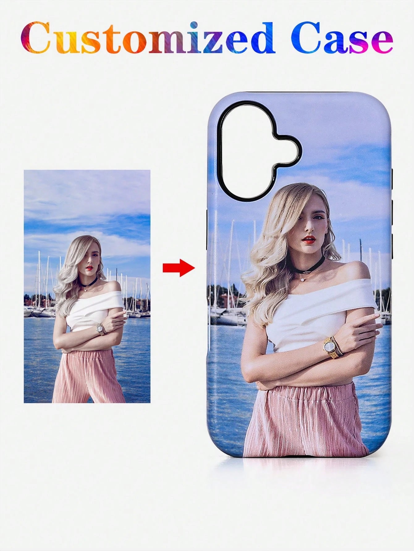 DIY Customized Photo Phone Case Cute Women's TPU Soft Transparent Protective Cover Compatible With 14/15 Pro Max, Friends Family Pets Scenery Beach Swimming Floral Pattern, Personalized Gift, Aestheti