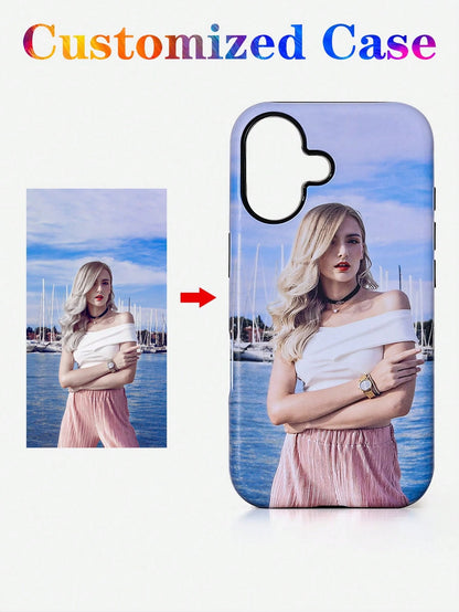DIY Customized Photo Phone Case Cute Women's TPU Soft Transparent Protective Cover Compatible With 14/15 Pro Max, Friends Family Pets Scenery Beach Swimming Floral Pattern, Personalized Gift, Aestheti