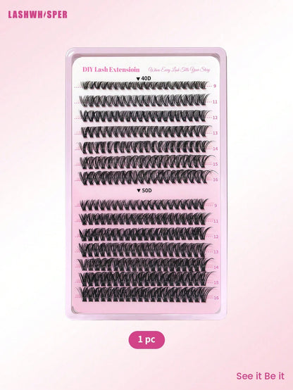 DIY Lash Clusters Kit W/ Tweezer & Spoolie| Mixed 40D-80D Wispy Lashes| Soft Lightweight Extensions| Easy Beginner Friendly Application| Reusable At-Home Beauty Set