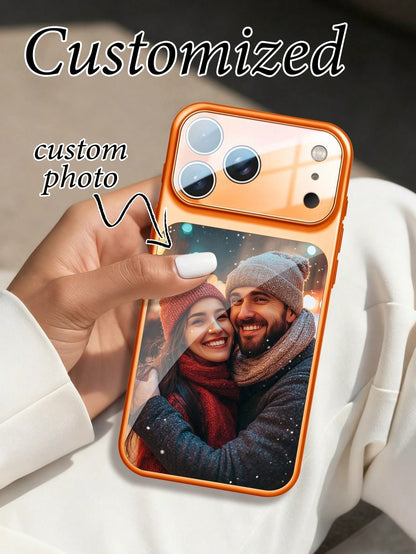 DIY Phone Case Customized Orange Magnetic Shockproof Shell Compatible With 17 Promax/17AIR/17Pro/17 Full Camera Protection Frosted Scratch Resistant For Couples Family Birthday Mother's Day Anniversar