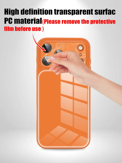 DIY Phone Case Customized Orange Magnetic Shockproof Shell Compatible With 17 Promax/17AIR/17Pro/17 Full Camera Protection Frosted Scratch Resistant For Couples Family Birthday Mother's Day Anniversar