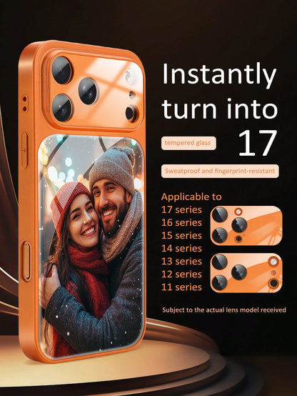 DIY Phone Case Customized Orange Magnetic Shockproof Shell Compatible With 17 Promax/17AIR/17Pro/17 Full Camera Protection Frosted Scratch Resistant For Couples Family Birthday Mother's Day Anniversar