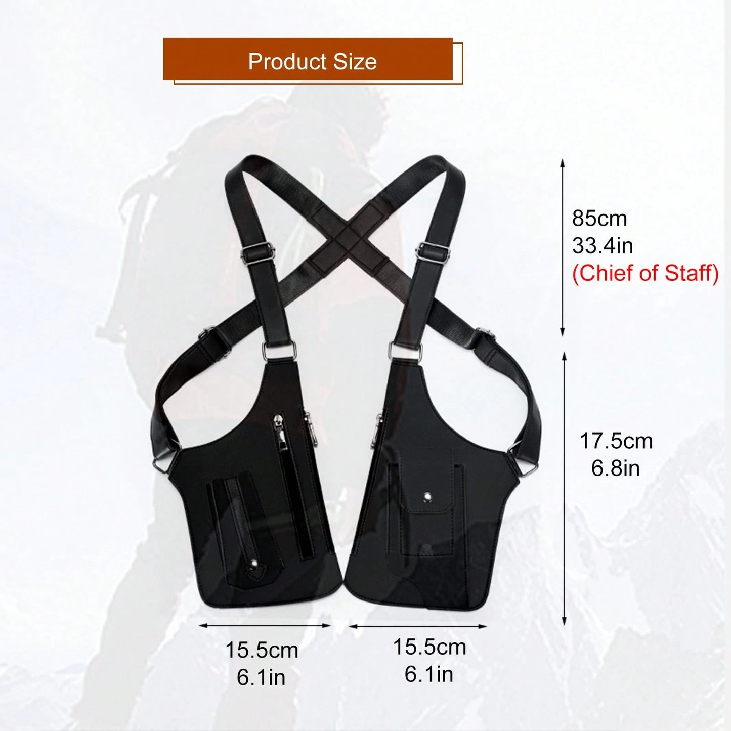 Double Shoulder Armpit Bag, Concealed Pack Backpack, Underarm Shoulder Bag For Men, 2026 New Leather Bag Men, Men's Outdoor Vest Bag For Travel/Outdoors
