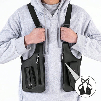 Double Shoulder Armpit Bag, Concealed Pack Backpack, Underarm Shoulder Bag For Men, 2026 New Leather Bag Men, Men's Outdoor Vest Bag For Travel/Outdoors