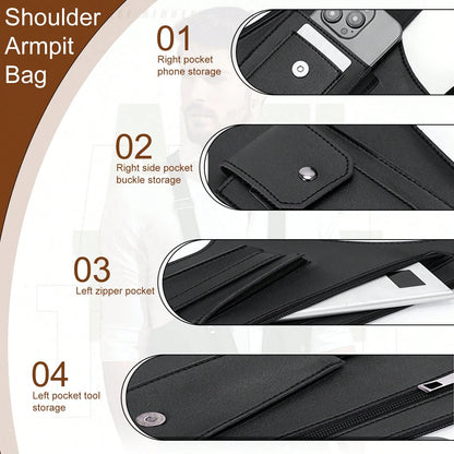 Double Shoulder Armpit Bag, Concealed Pack Backpack, Underarm Shoulder Bag For Men, 2026 New Leather Bag Men, Men's Outdoor Vest Bag For Travel/Outdoors