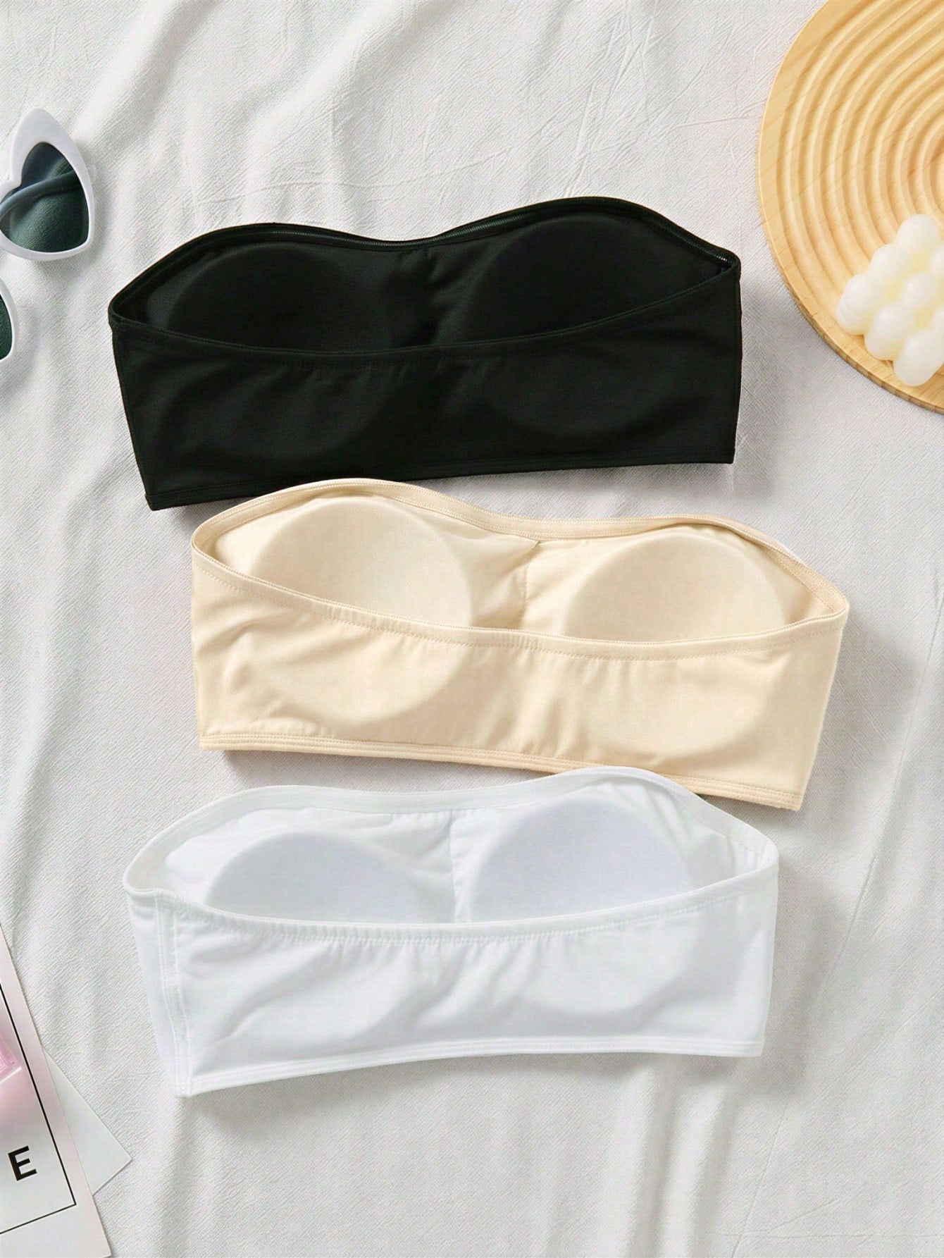 Dozemod Teen Girl Teen Girl 3pcs Comfortable Padded Non-Slip Tube Top Set