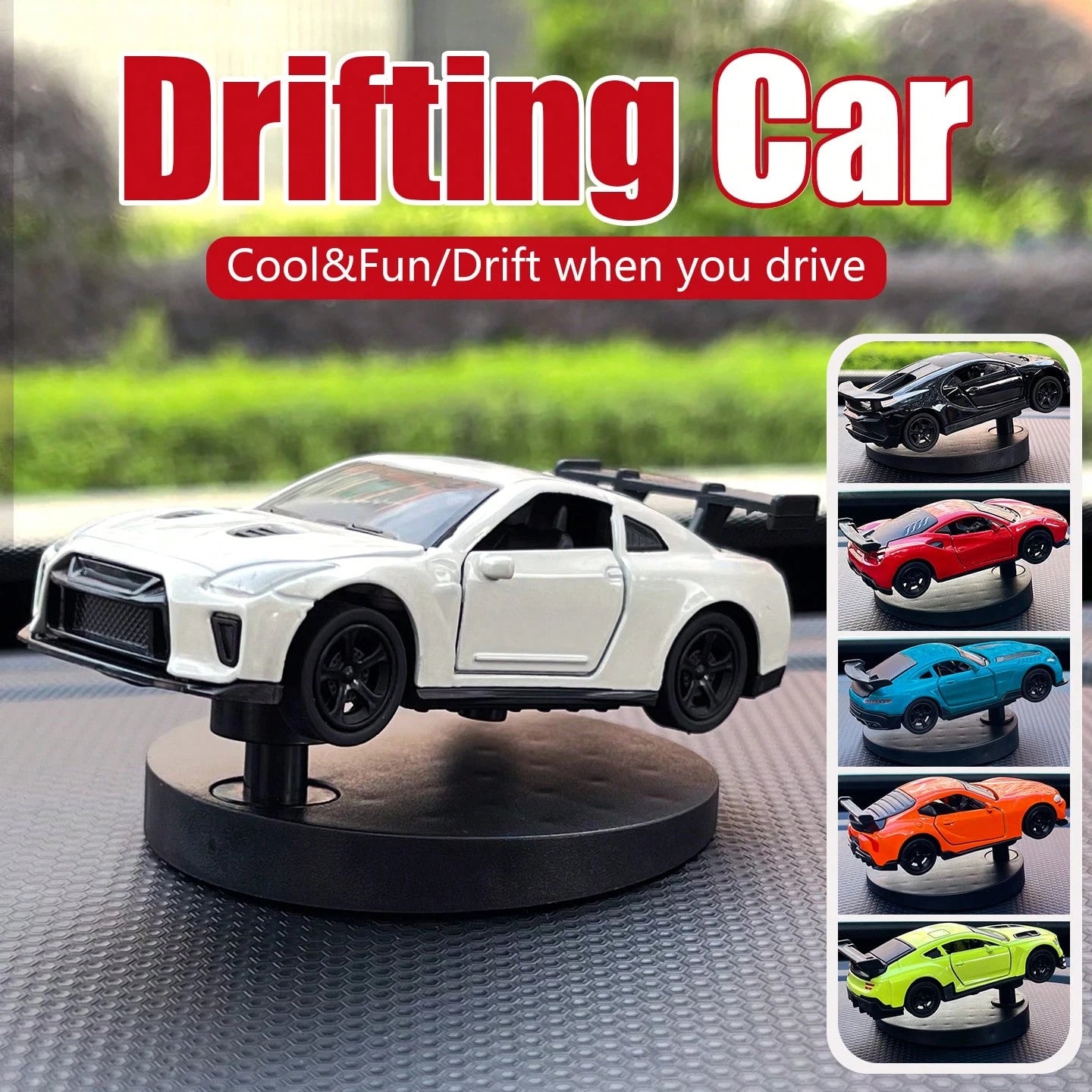Drifting Moving Turning Swinging Fishtailing Car Tail Wagging Swaying Cool Fun Car Ornaments Dashboard For Men Race Sports Racing Vehicle Interior Accessories Inside Decor Funny Gift New Car Drivers A