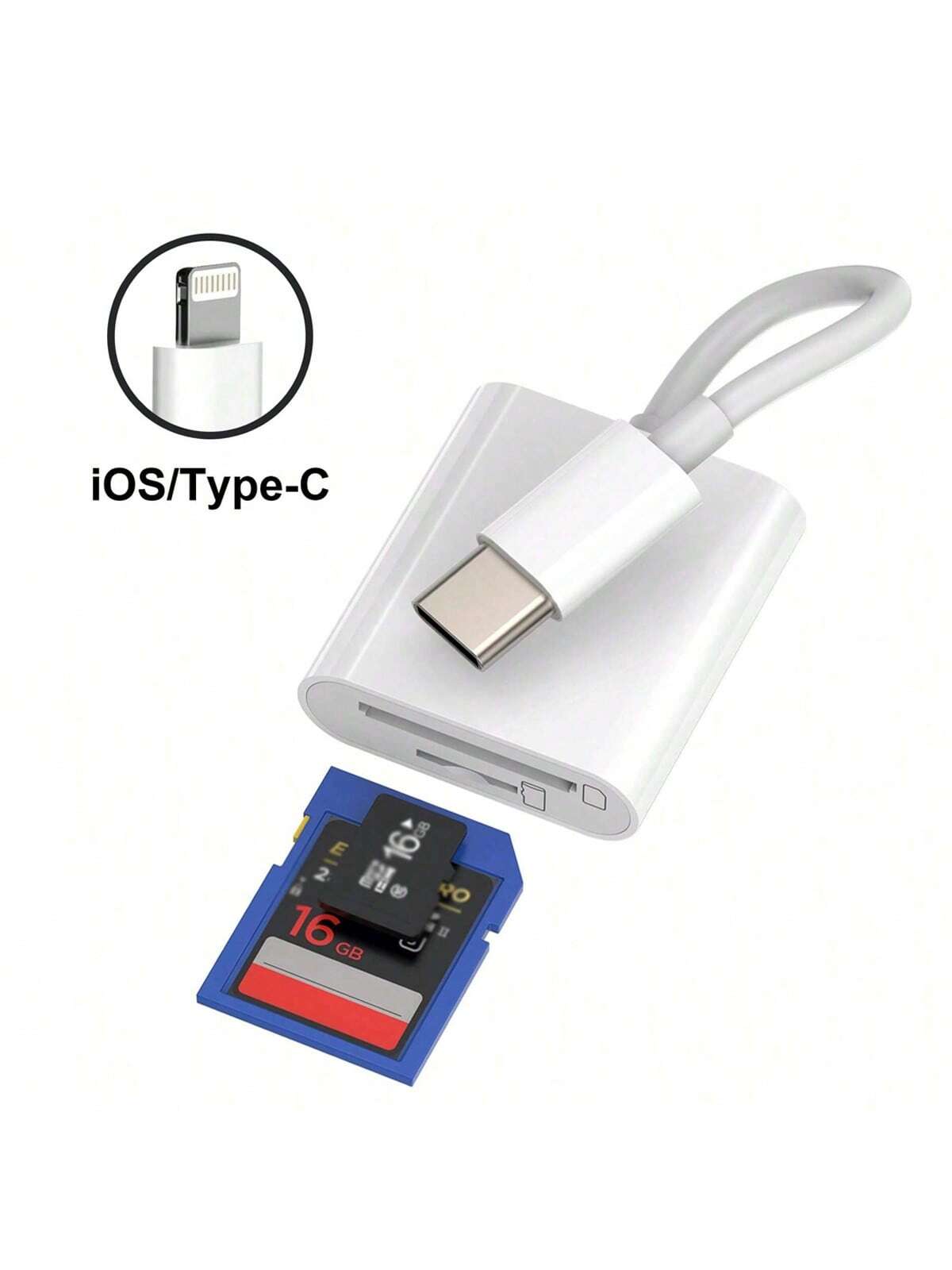 Dual Slot SD/TF Card Reader Adapter, Camera Viewer SD Card Adapter, Universal Portable Plug And Play Type-C/Lightning Port Compatible With IPhone 17/16/15/14/13/12/11/XS/8/7/6/IPad, And Other Smartpho