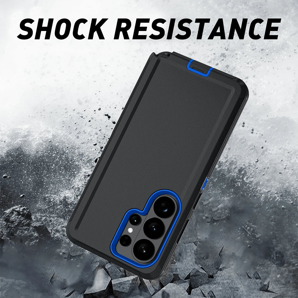 Durable Shockproof Protective Case For Series Phones- Black/Blue, Heavy-Duty Dual-Layer Shock-Absorbing Protective Shell, With Port Dust-Proof And Scratch-Resistant, Compatible With IPhone Series, Un