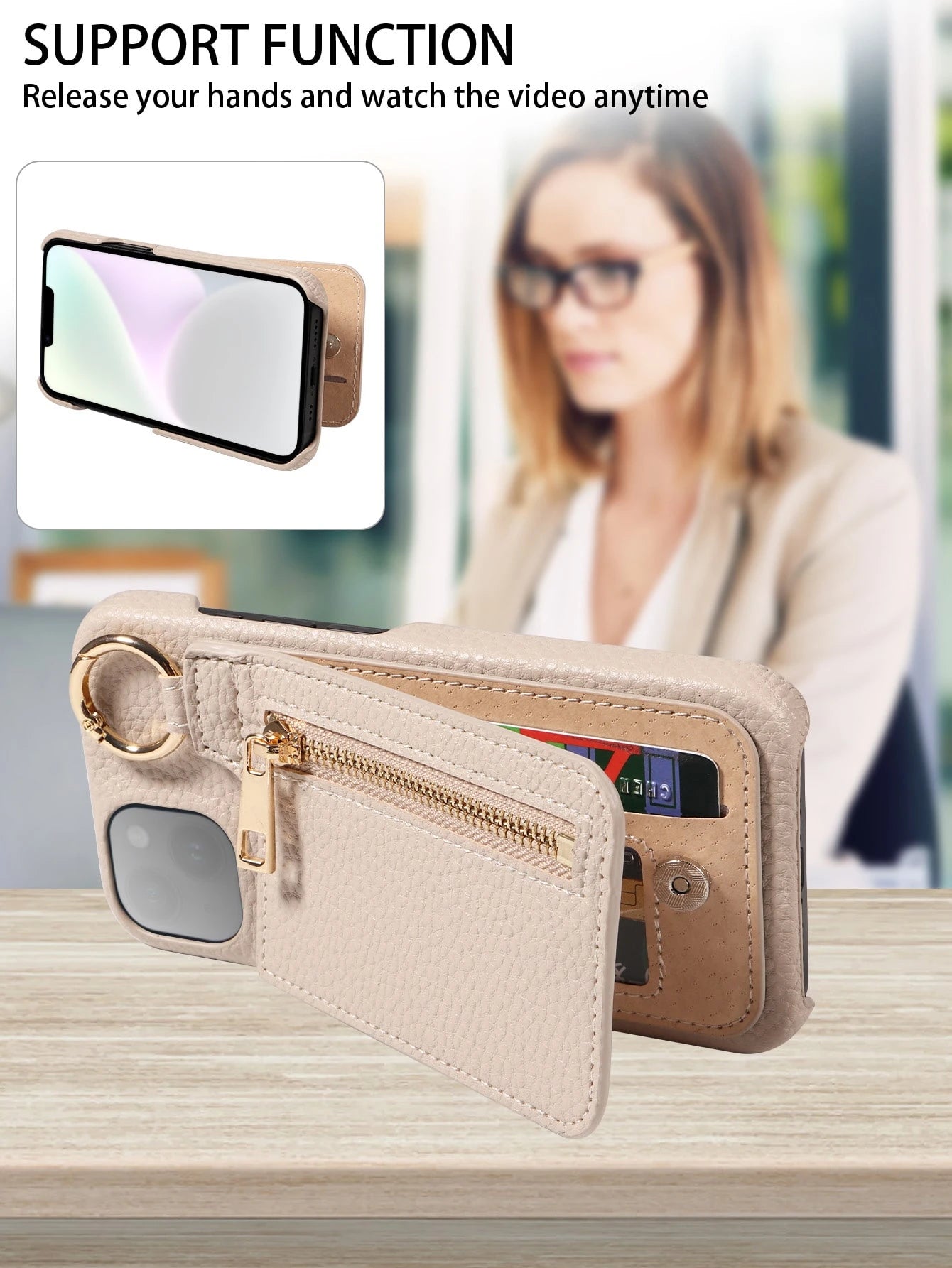 eaacaa 1pc Wallet-Style Stand Multi-Card Slot Coin Zipper Pouch PU Flip Cover Phone Case Compatible With Apple 17e 17ProMax 16ProMax 16Pro 16Plus 15ProMax 15plus 13ProMax 13pro 13Mini 14ProMax 14Pro 1