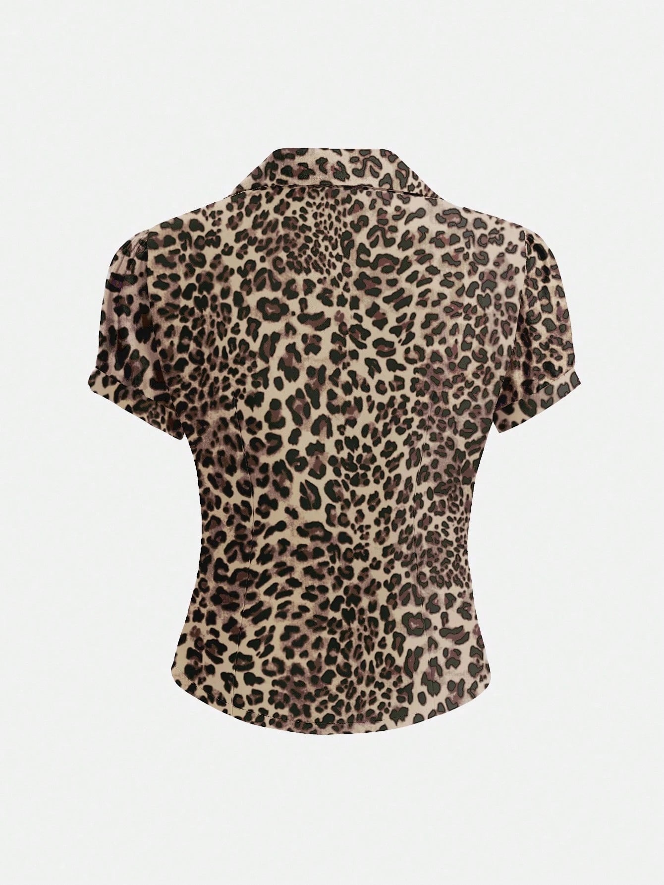 Elamini V-Neck Ruched Cutout Waist Fitted Short Sleeve Blouse, Fashionable Office Wear For Women Shirt