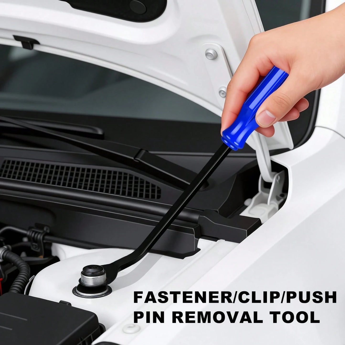 EldHus 5 Pcs Car Trim Removal Tool Kit Upholstery Tools, Auto Clip Removal Pry Tool For Door Dash Dashboard Panel Fastener Remover, Push Pin Puller Body Repair Tools, Red-Blue