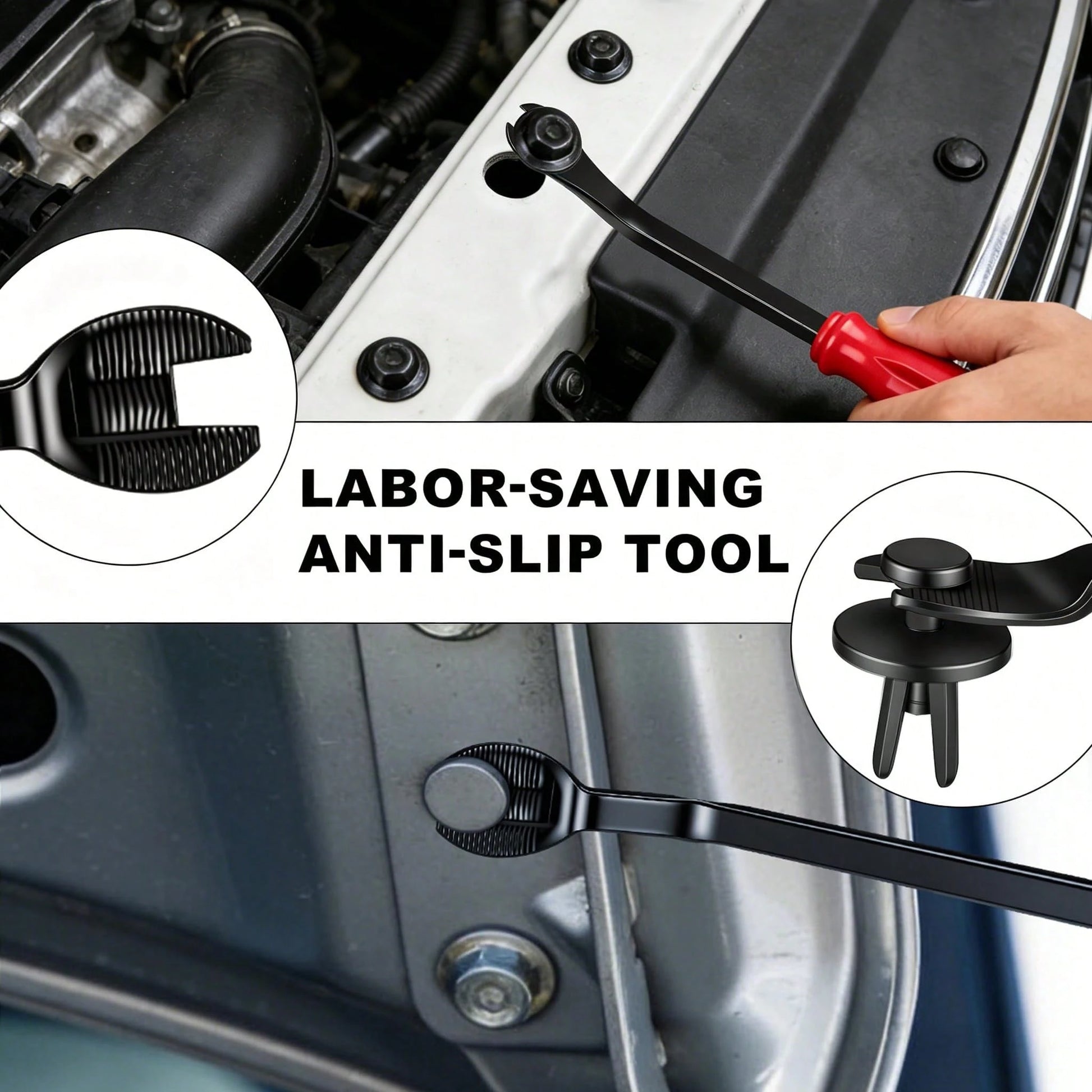 EldHus 5 Pcs Car Trim Removal Tool Kit Upholstery Tools, Auto Clip Removal Pry Tool For Door Dash Dashboard Panel Fastener Remover, Push Pin Puller Body Repair Tools, Red-Blue