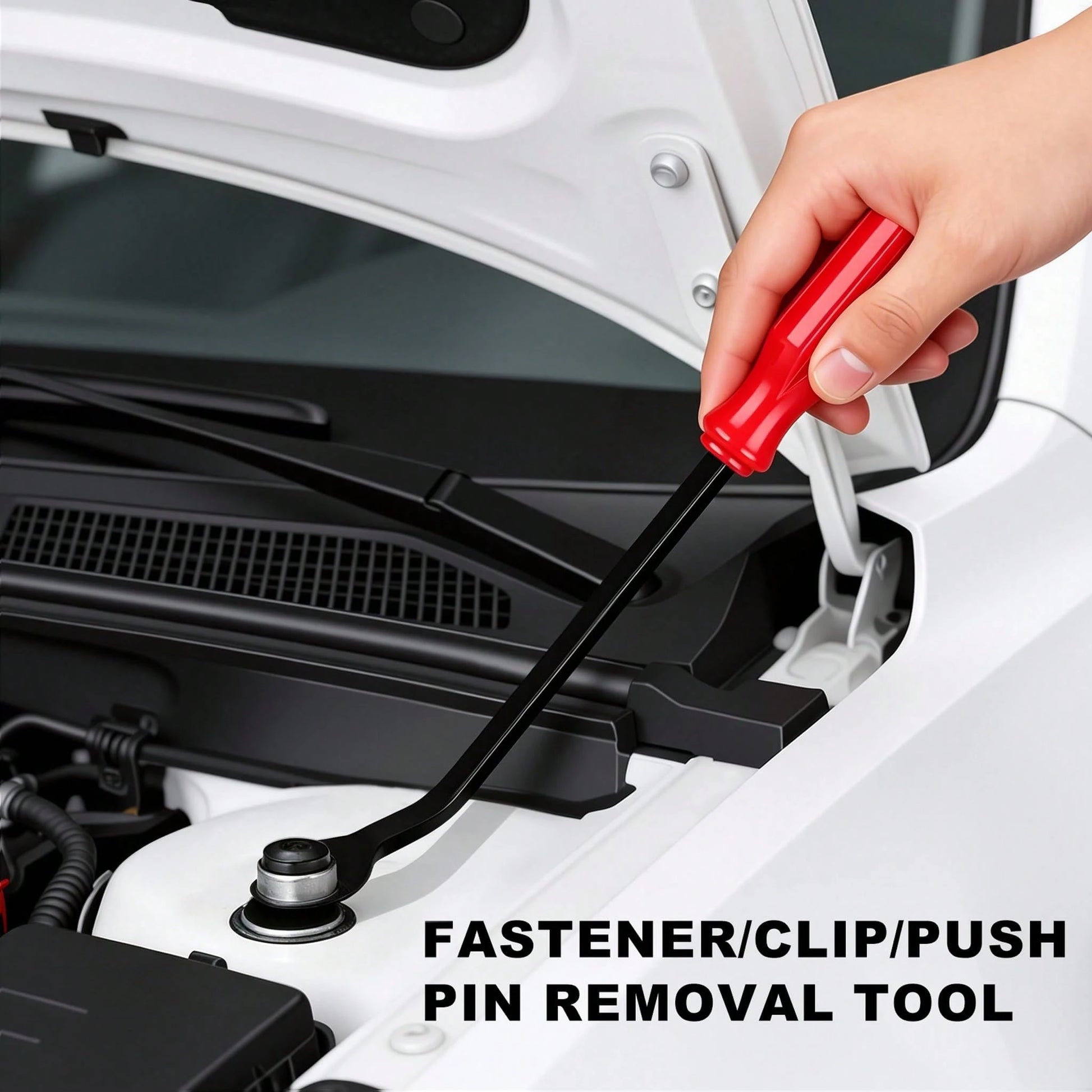 EldHus 5 Pcs Car Trim Removal Tool Kit Upholstery Tools, Auto Clip Removal Pry Tool For Door Dash Dashboard Panel Fastener Remover, Push Pin Puller Body Repair Tools, Red-Blue