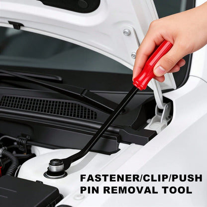 EldHus 5 Pcs Car Trim Removal Tool Kit Upholstery Tools, Auto Clip Removal Pry Tool For Door Dash Dashboard Panel Fastener Remover, Push Pin Puller Body Repair Tools, Red-Blue
