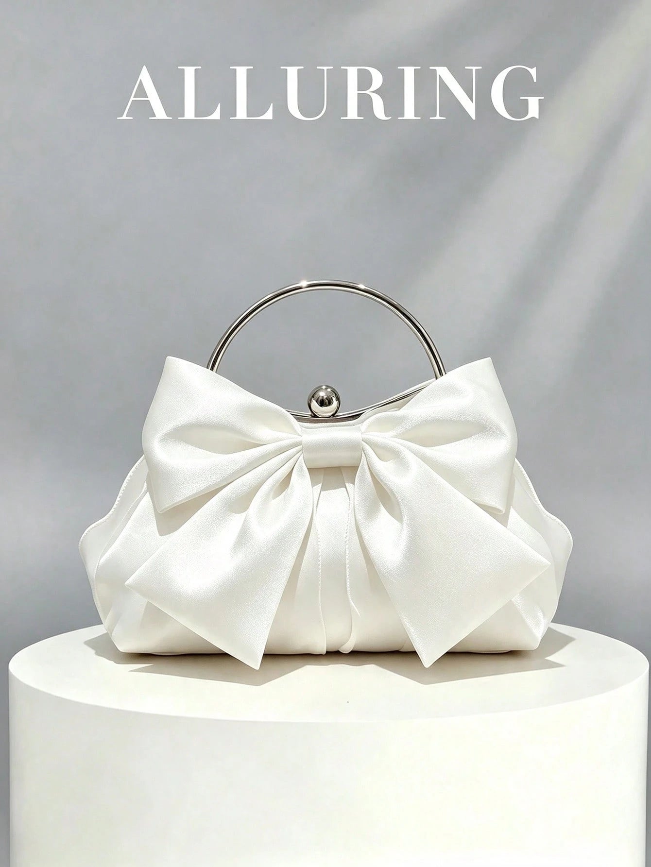 Elegant Bow Evening Bag,Women's Formal Party Handbag,Sweet Girl's Crossbody Bag,Solid Color Clutch,Banquet Bag,Women's Clutch Bag,For Parties,Weddings