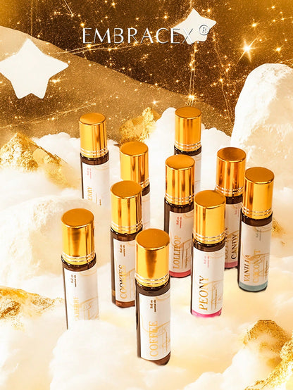 EMBRACEX. 10ml/0.33fl Oz Essential Oil Roll-On Fragrance, Scents: Coconut Vanilla, Angel Chocolate, Musk Chocolate, Vanilla Cherry, Mint Coffee, Candy Cookie, Lavender Peony, Cotton Candy, Blackberry