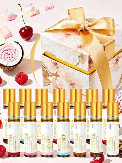 EMBRACEX. 10ml/0.33fl Oz Essential Oil Roll-On Fragrance, Scents: Coconut Vanilla, Angel Chocolate, Musk Chocolate, Vanilla Cherry, Mint Coffee, Candy Cookie, Lavender Peony, Cotton Candy, Blackberry