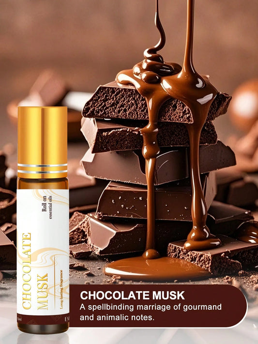 EMBRACEX. 10ml Chocolate Vanilla Essential Oil Roll-On Bottle- Chocolate Musk Fragrance Oil, Intimate Musk Scent, Suitable For Women| Long-Lasting Aroma, Suitable For Diffusers, Humidifiers And Cand