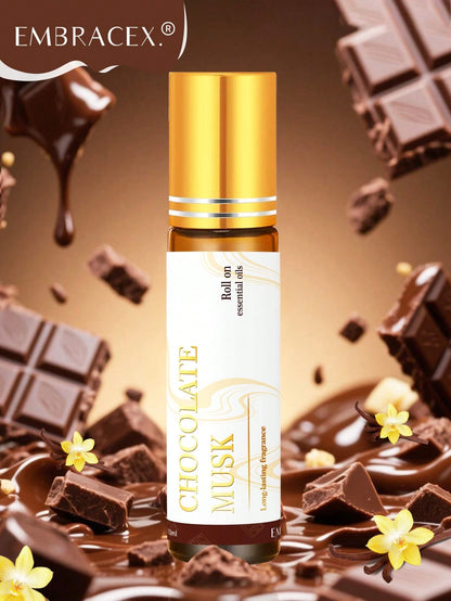 EMBRACEX. 10ml Chocolate Vanilla Essential Oil Roll-On Bottle- Chocolate Musk Fragrance Oil, Intimate Musk Scent, Suitable For Women| Long-Lasting Aroma, Suitable For Diffusers, Humidifiers And Cand