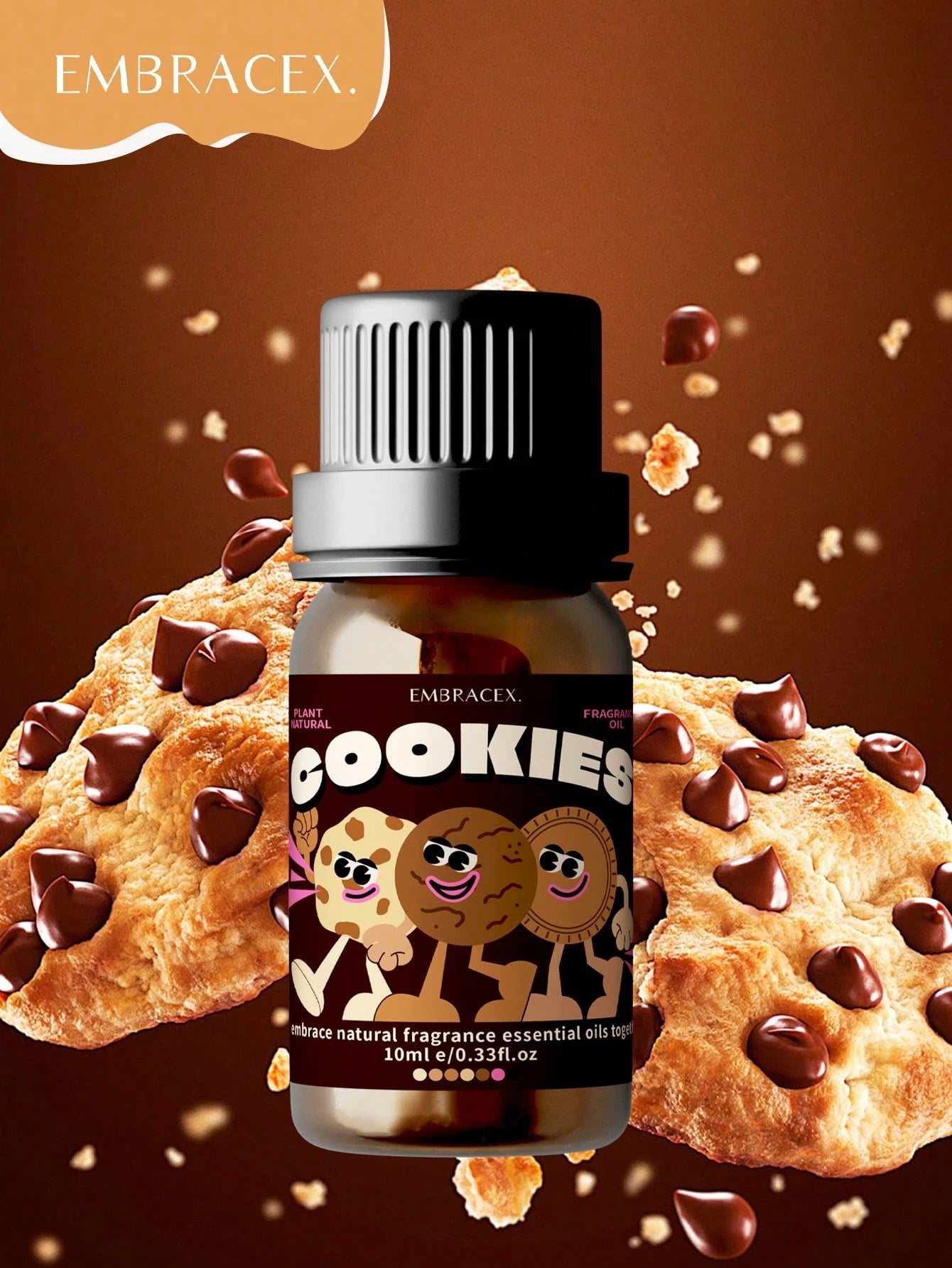 EMBRACEX. 10ml Cookie Scented Essential Oil, Cookie Fragrance Candle, Car Diffuser, Cookie Aroma, Suitable For Humidifier, Aromatherapy Diffuser, Candle Making, Gift For Women, Mom, Wife, Sister, Teen