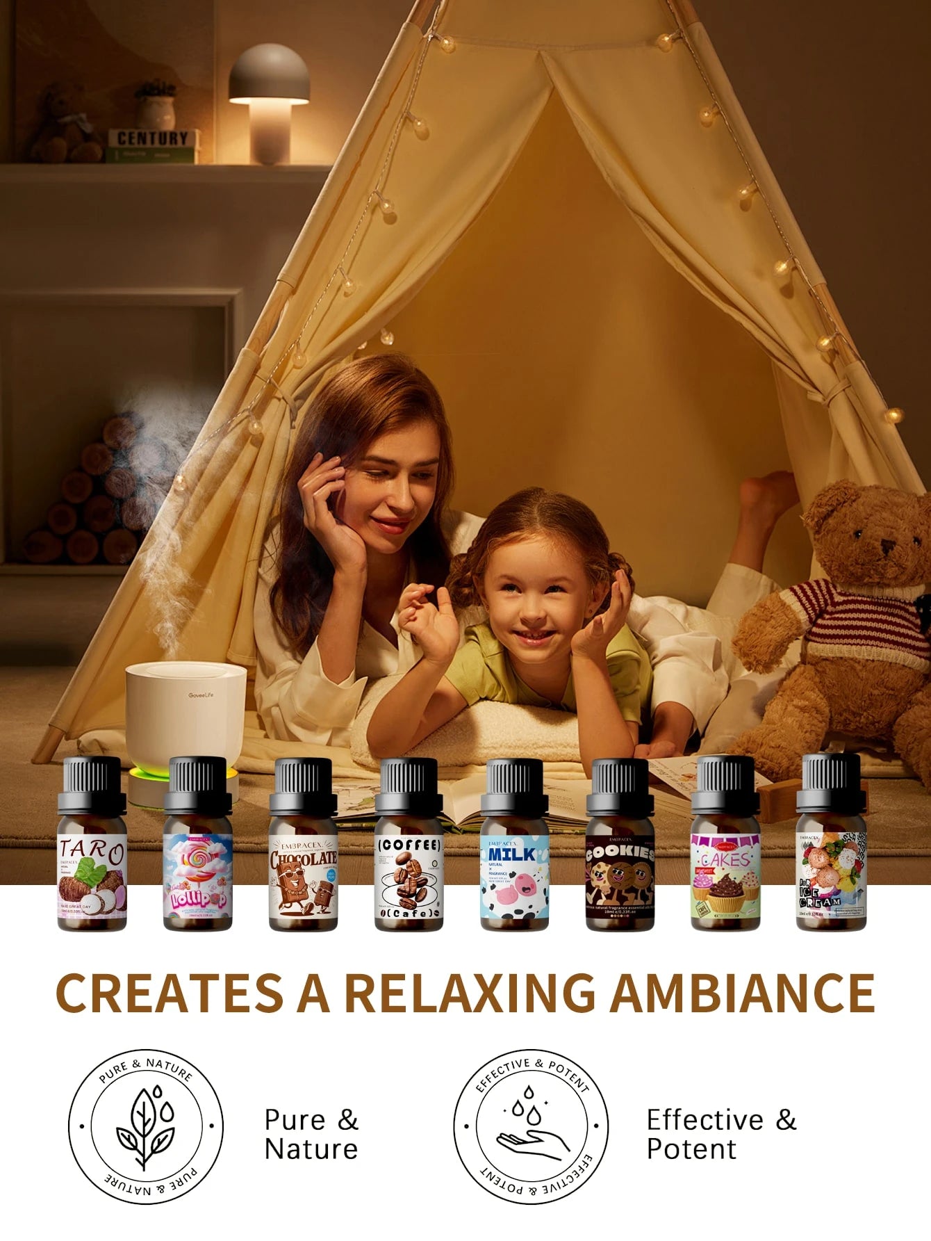 EMBRACEX. 10ml Cookie Scented Essential Oil, Cookie Fragrance Candle, Car Diffuser, Cookie Aroma, Suitable For Humidifier, Aromatherapy Diffuser, Candle Making, Gift For Women, Mom, Wife, Sister, Teen