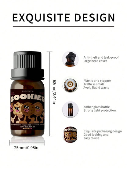 EMBRACEX. 10ml Cookie Scented Essential Oil, Cookie Fragrance Candle, Car Diffuser, Cookie Aroma, Suitable For Humidifier, Aromatherapy Diffuser, Candle Making, Gift For Women, Mom, Wife, Sister, Teen
