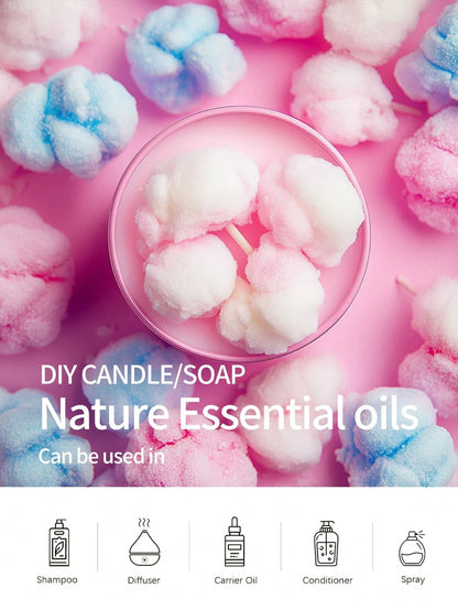 EMBRACEX. 10ml Cotton Candy/Marshmallow Fragrance Essential Oil, Sweet & Long-Lasting Cotton Candy Scent, Suitable For Car Diffuser, Home Or Outdoor Use, Compatible With Humidifier, Aroma Diffuser, Ra