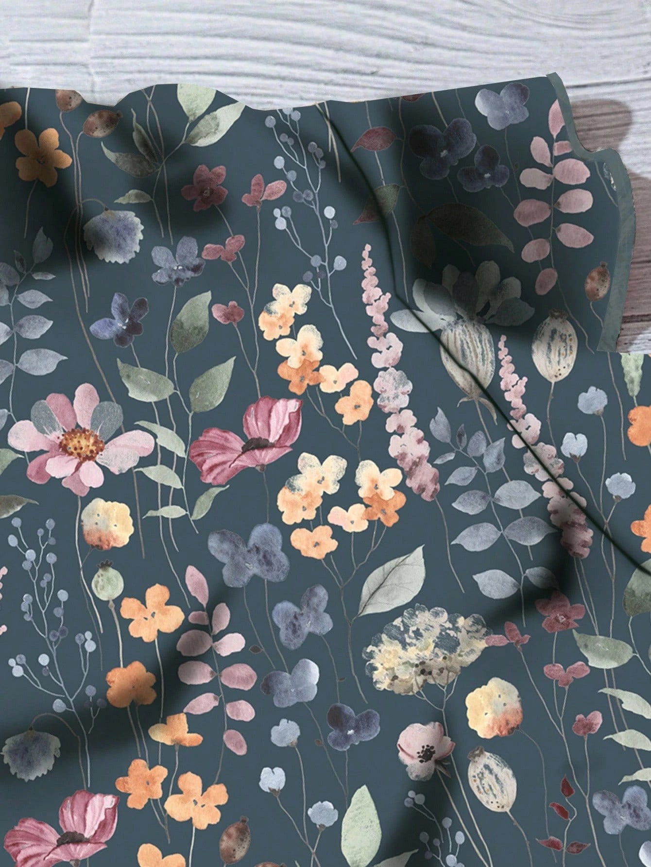 EMERY ROSE Women's Elegant Flutter Sleeve Loose Blouse,Dark Grey,Summer,Boho,Holiday,Vacation,Holiday,Front Button Closure,Ditsy Vintage Flower Pattern Blouses