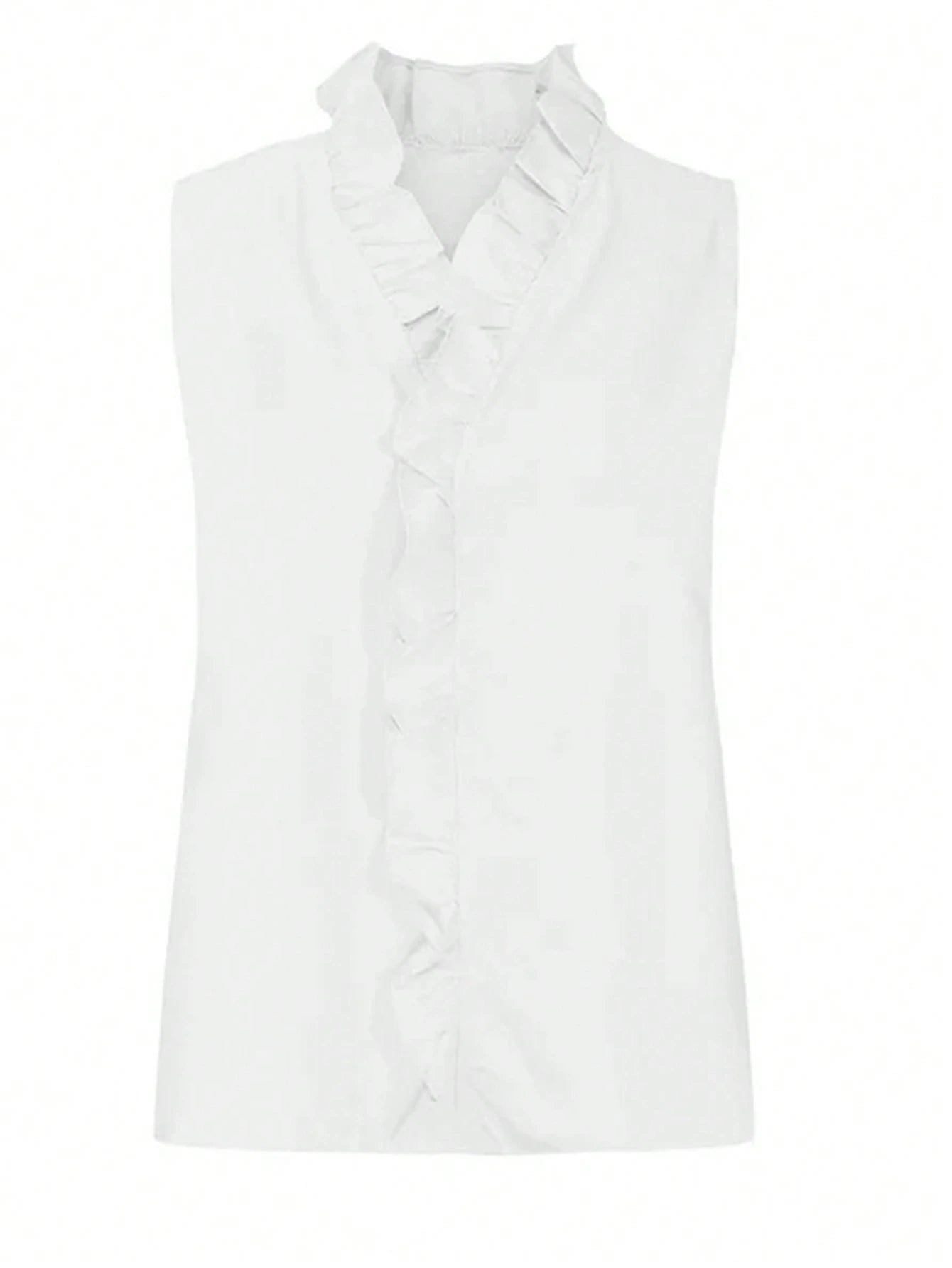 EMERY ROSE Women's Sleeveless Shirt With Frill Hem