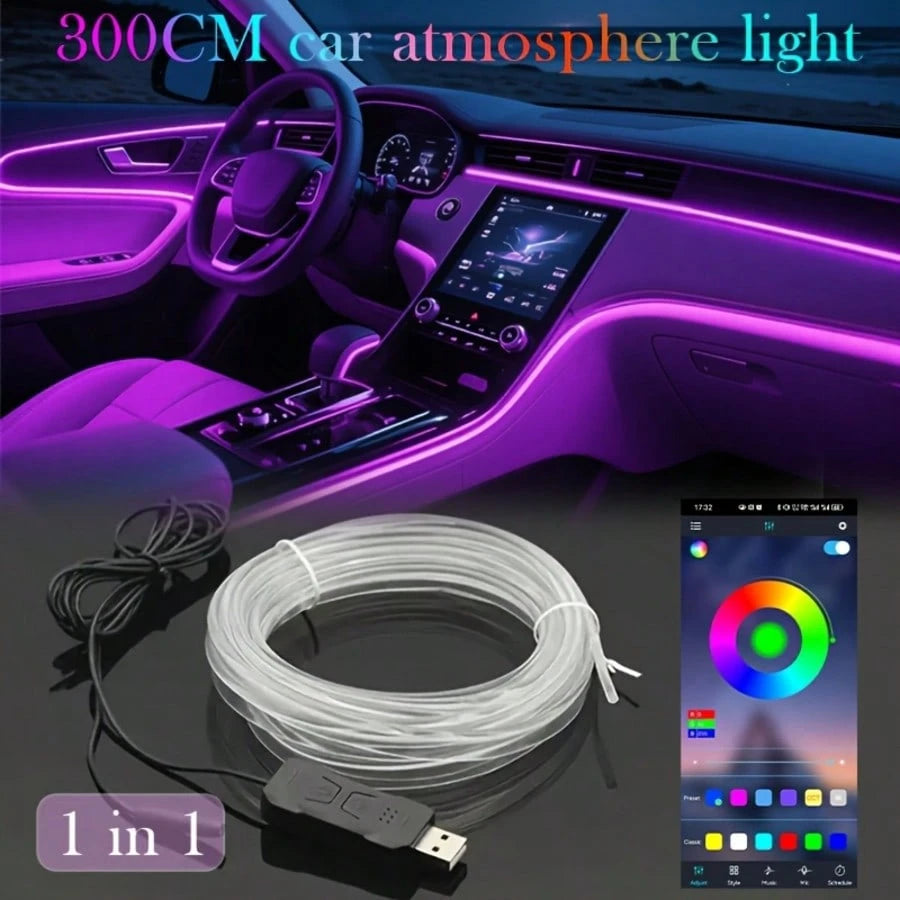 Equipped With USB Interface, Wireless App Control, Music Synchronization Function, 16 Million Colors, And Flexible Fiber Optic Light Strip.