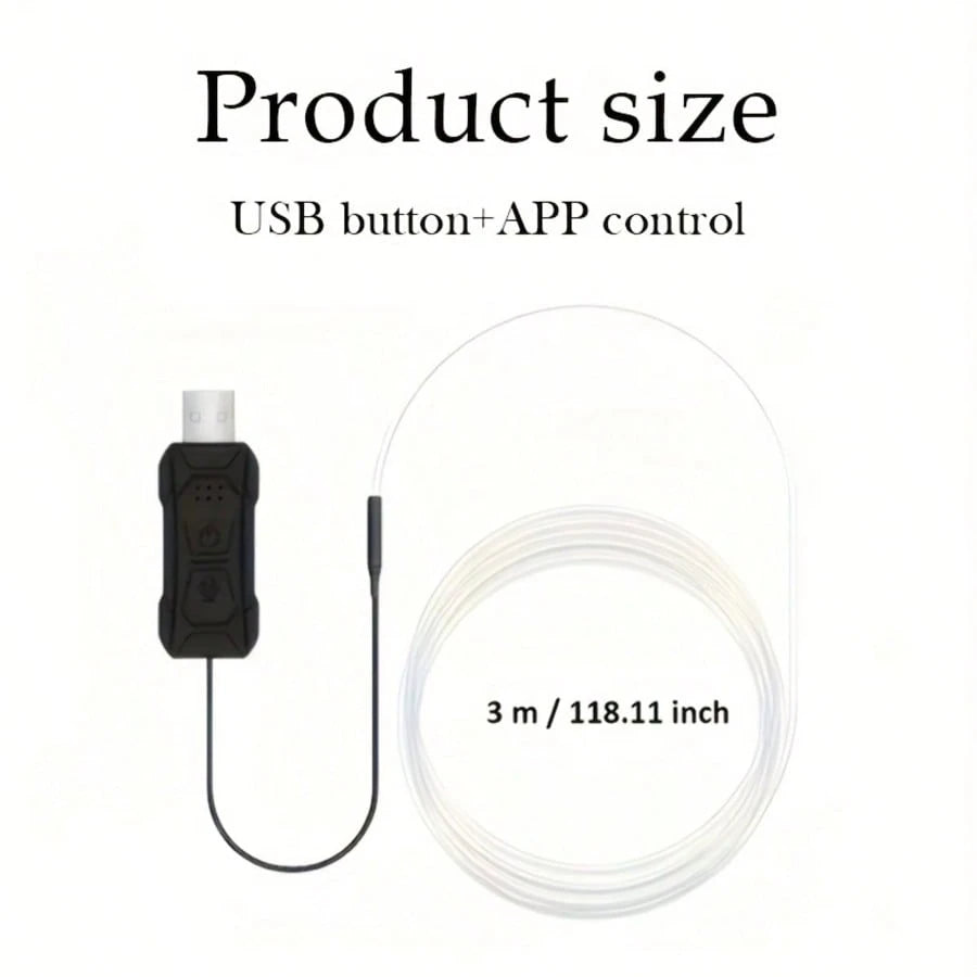 Equipped With USB Interface, Wireless App Control, Music Synchronization Function, 16 Million Colors, And Flexible Fiber Optic Light Strip.