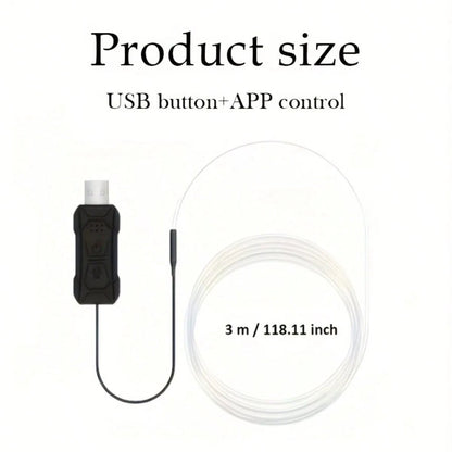 Equipped With USB Interface, Wireless App Control, Music Synchronization Function, 16 Million Colors, And Flexible Fiber Optic Light Strip.