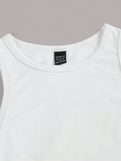 Essnce Casual Solid Color Versatile Sexy Cropped Camisole For Women, Suitable For Summer,Summer Top