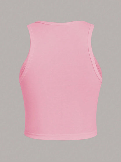 Essnce Casual Solid Color Versatile Sexy Cropped Camisole For Women, Suitable For Summer,Summer Top
