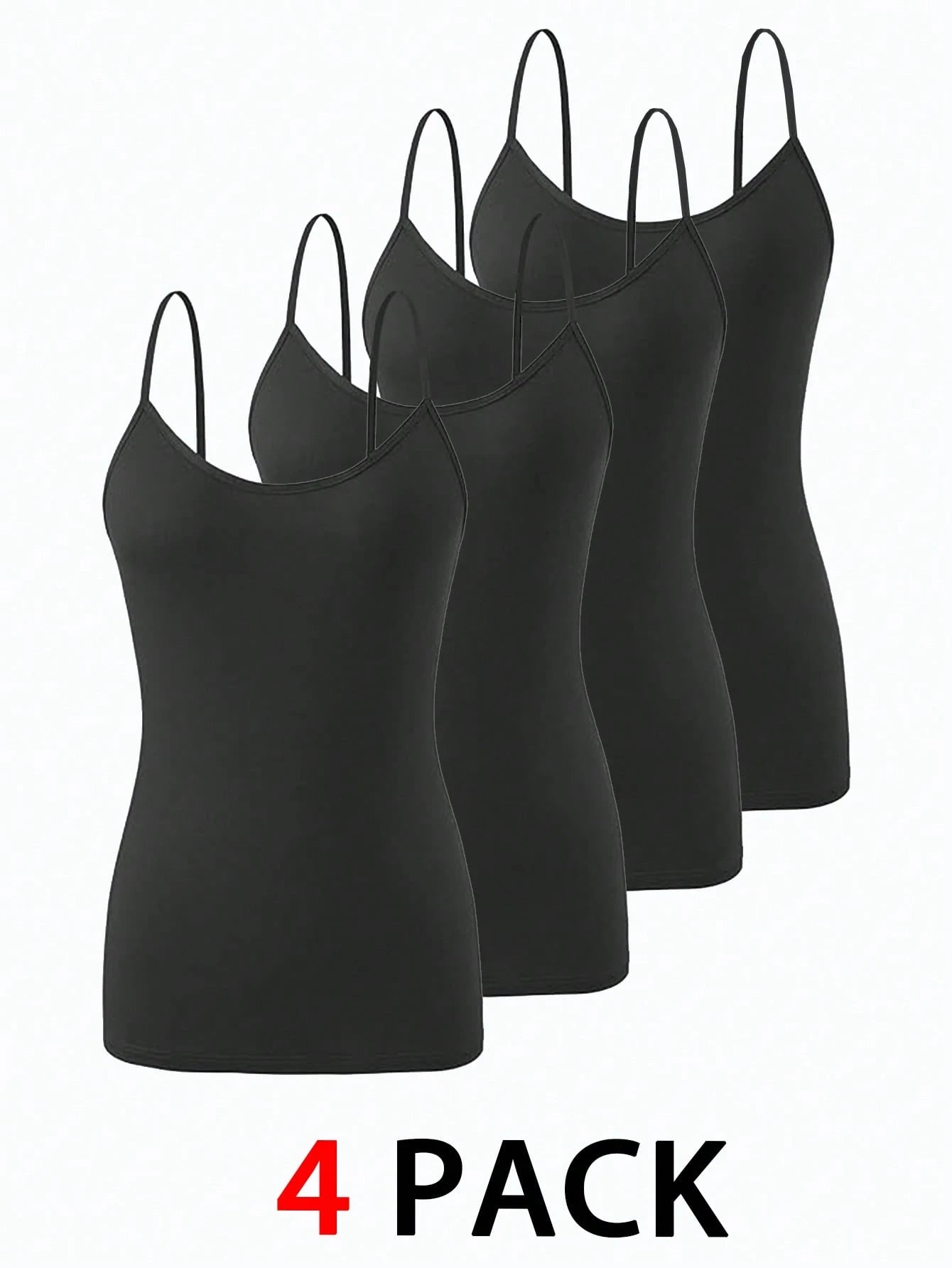 Essnce Plus Size Women's Camisole Top, 4 Pieces, Brown Multiple Tops, Women Costumes Summer Dresses Set Gym