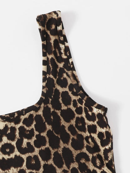 Essnce Women Tank Top Leopard Crop Tank Top