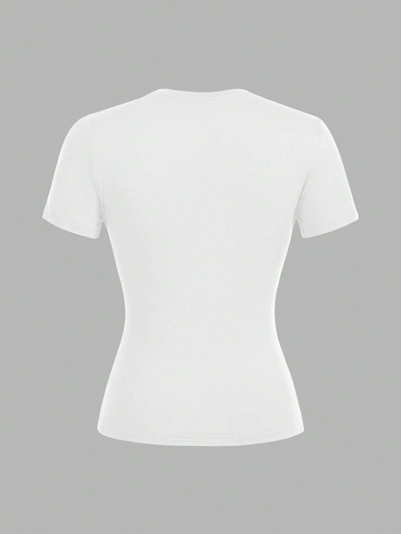 EZwear 2 Pcs Casual Basic Simple Minimalist Crew Neck Short Sleeve T-Shirts, Suitable For Spring/Summer Layering For Going Out Everyday Black White