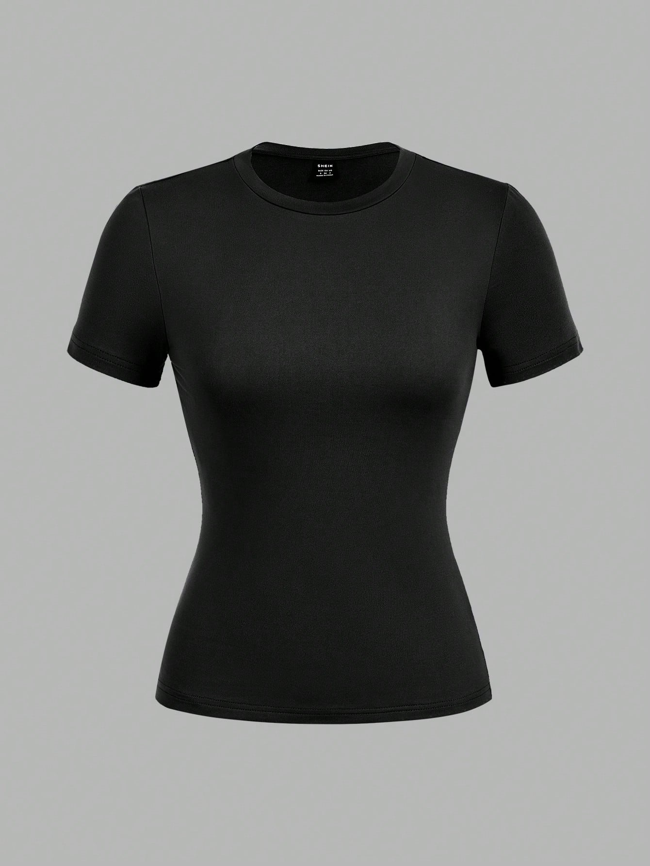 EZwear 2 Pcs Casual Basic Simple Minimalist Crew Neck Short Sleeve T-Shirts, Suitable For Spring/Summer Layering For Going Out Everyday Black White